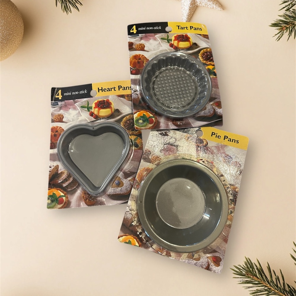 Non-Stick Mini Pie and Tart Pans Set - Gray